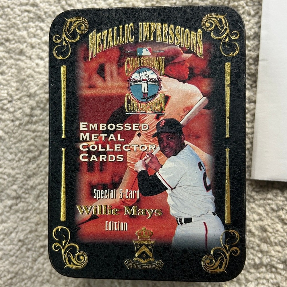 Metallic Impressions Willie Mays Embossed Metal Cards Tin 1995 MLB Retro